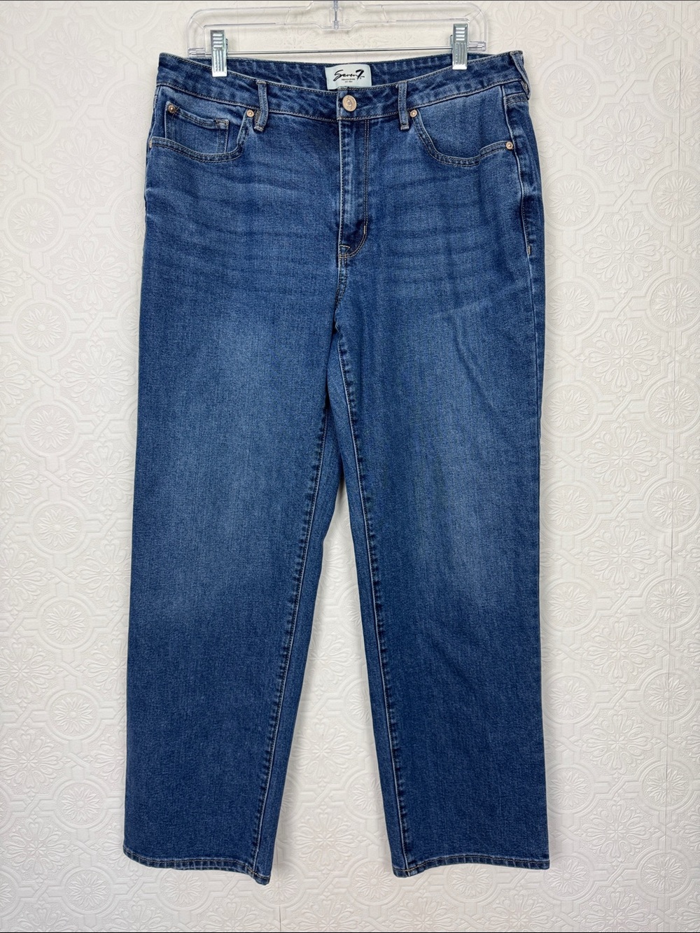 Seven7 Loose Straight Jeans Medium Wash Denim‎ Size 10